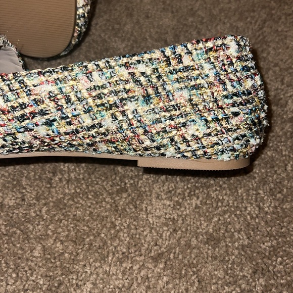 Woman’s Tweed Multi color Dress Flats/Shoes NWOT - Picture 4 of 4